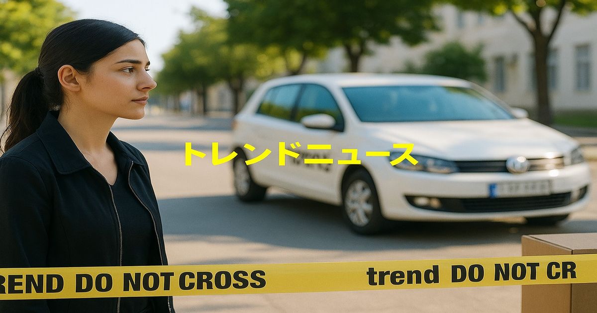 街並みで女性と車のイメージ