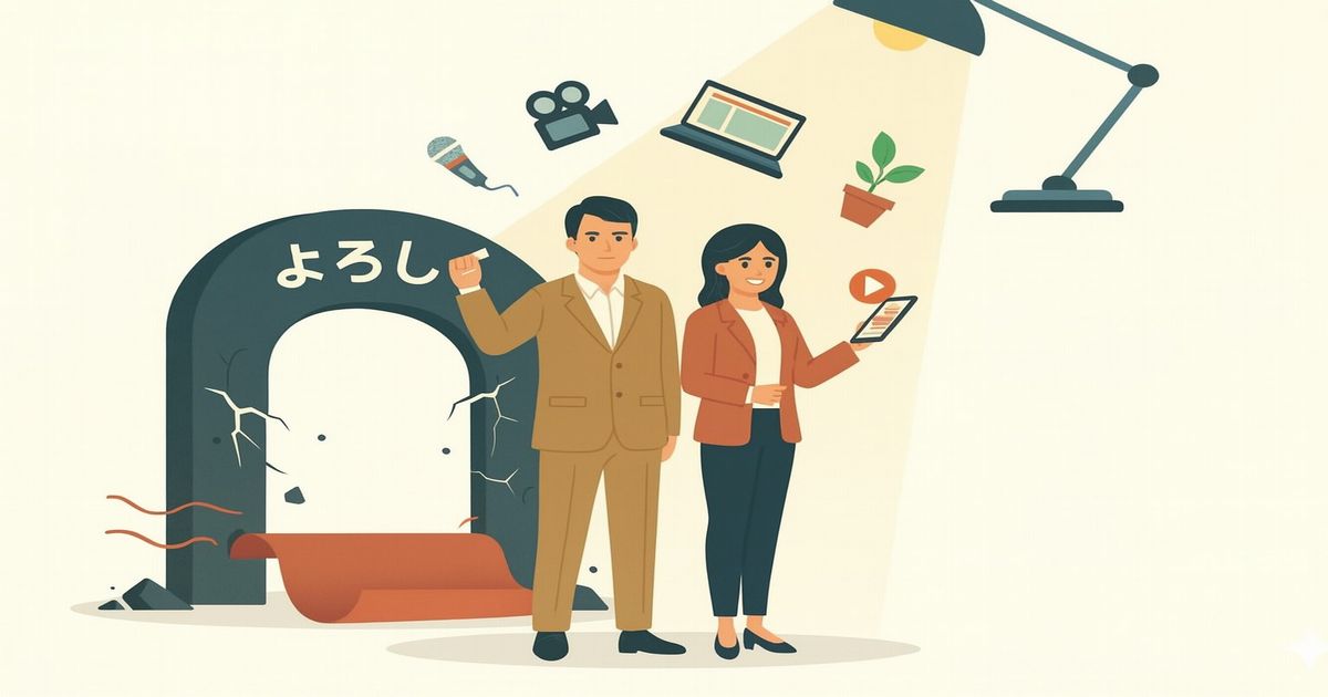 唐沢寿明と山口智子が研音から独立する決意を象徴するシーンのイラスト