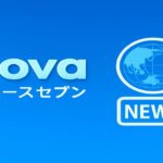 ニュース番組風の「novaニュースセブン」ロゴデザイン